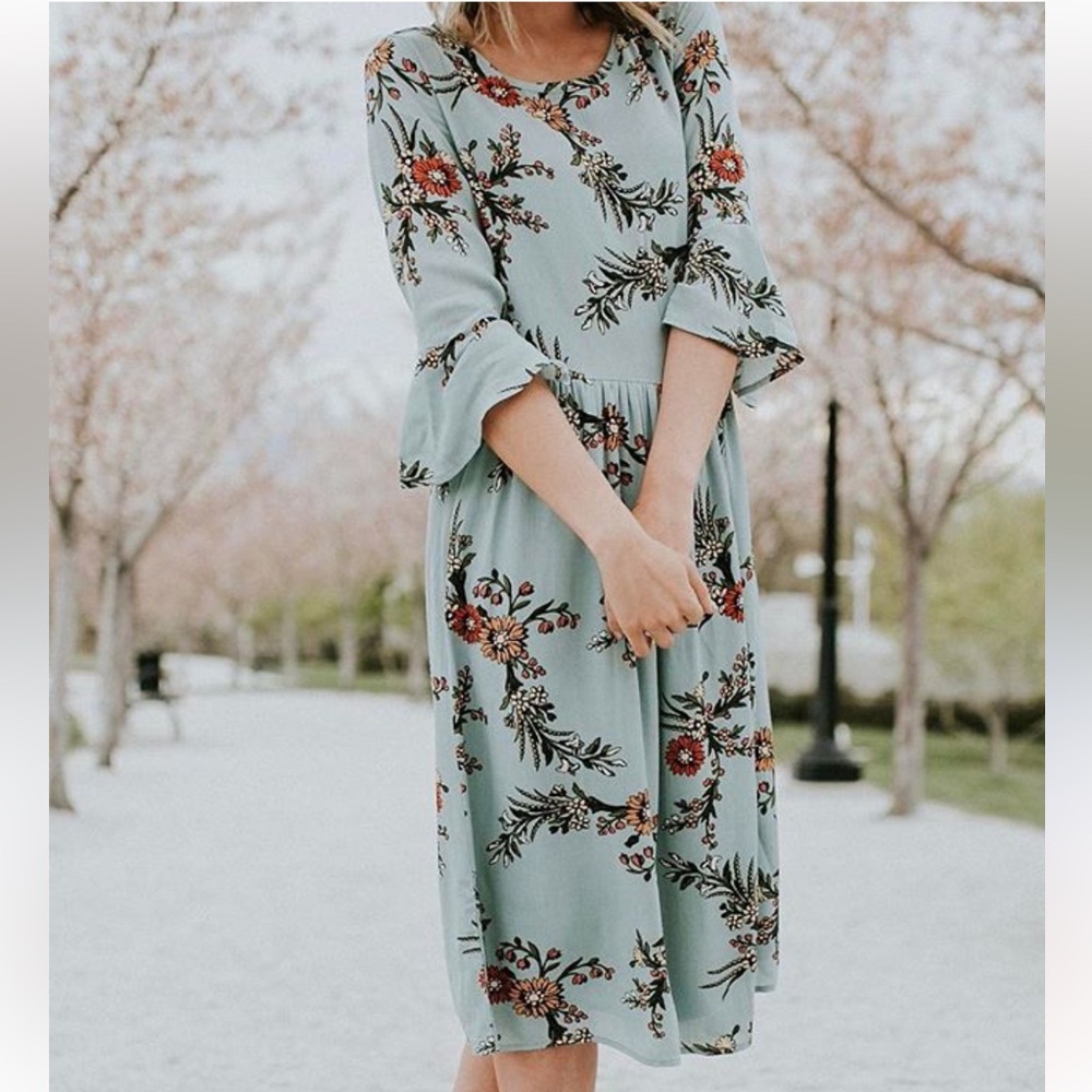 Roolee Teal Floral Dress